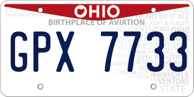 OH license plate GPX7733