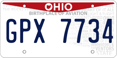 OH license plate GPX7734