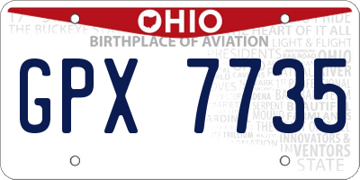 OH license plate GPX7735