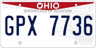 OH license plate GPX7736