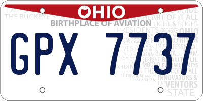 OH license plate GPX7737