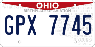 OH license plate GPX7745