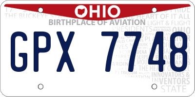 OH license plate GPX7748