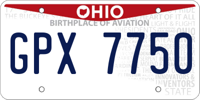 OH license plate GPX7750