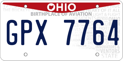 OH license plate GPX7764