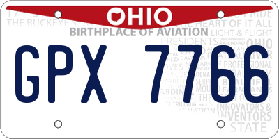 OH license plate GPX7766