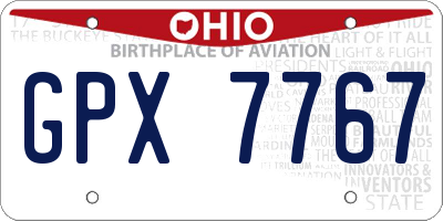 OH license plate GPX7767
