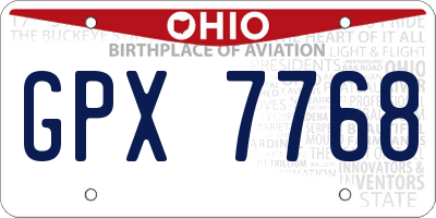 OH license plate GPX7768