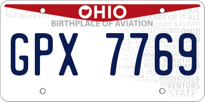 OH license plate GPX7769