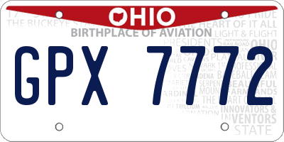 OH license plate GPX7772