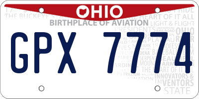 OH license plate GPX7774
