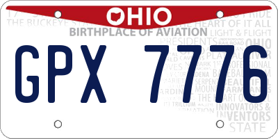 OH license plate GPX7776