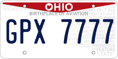 OH license plate GPX7777