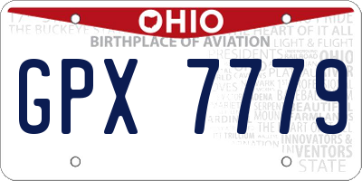 OH license plate GPX7779