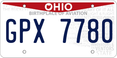 OH license plate GPX7780