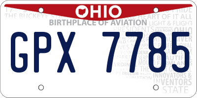 OH license plate GPX7785