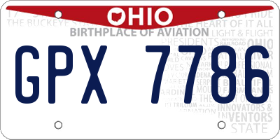 OH license plate GPX7786