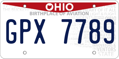 OH license plate GPX7789