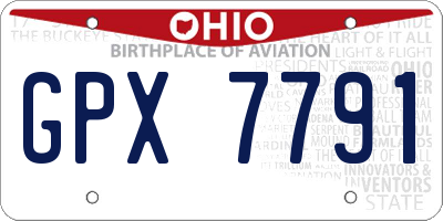 OH license plate GPX7791