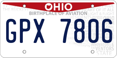 OH license plate GPX7806