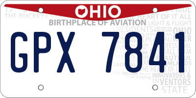 OH license plate GPX7841