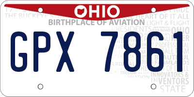 OH license plate GPX7861