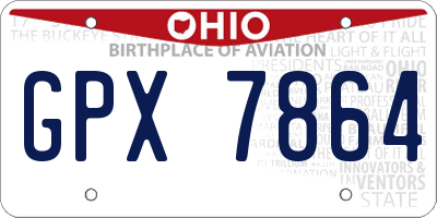 OH license plate GPX7864