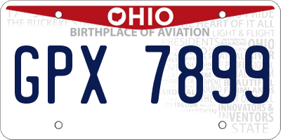OH license plate GPX7899