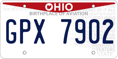OH license plate GPX7902