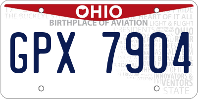 OH license plate GPX7904