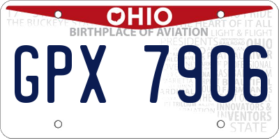 OH license plate GPX7906
