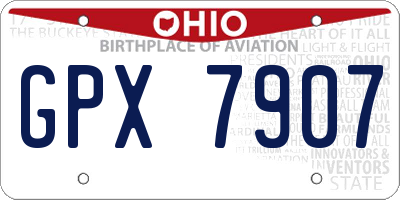 OH license plate GPX7907