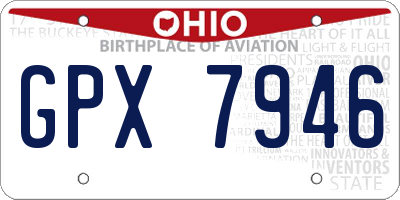 OH license plate GPX7946