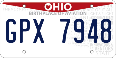 OH license plate GPX7948
