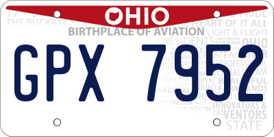 OH license plate GPX7952