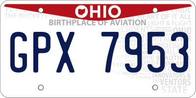 OH license plate GPX7953