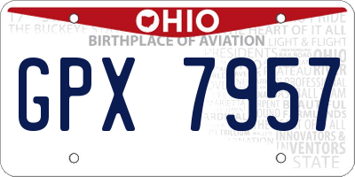 OH license plate GPX7957