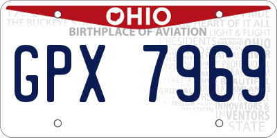 OH license plate GPX7969