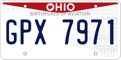 OH license plate GPX7971