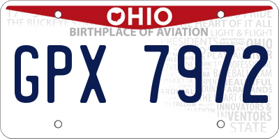 OH license plate GPX7972