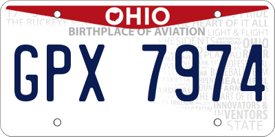 OH license plate GPX7974