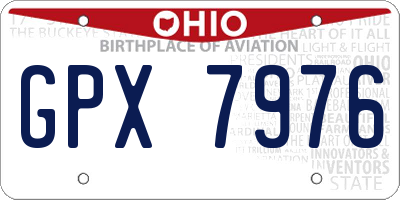 OH license plate GPX7976
