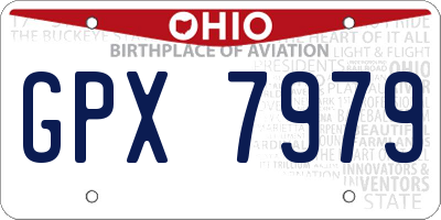 OH license plate GPX7979