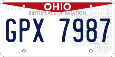 OH license plate GPX7987