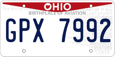 OH license plate GPX7992