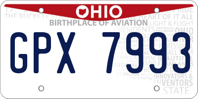 OH license plate GPX7993