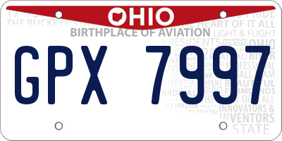 OH license plate GPX7997