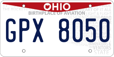OH license plate GPX8050