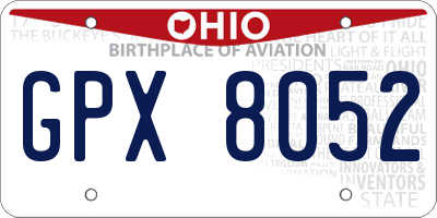 OH license plate GPX8052