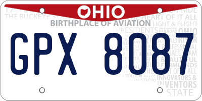 OH license plate GPX8087